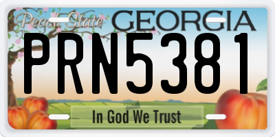 GA license plate PRN5381