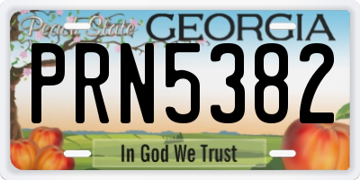 GA license plate PRN5382
