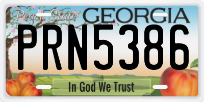 GA license plate PRN5386