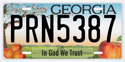GA license plate PRN5387
