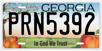 GA license plate PRN5392