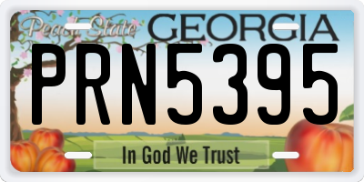 GA license plate PRN5395