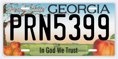 GA license plate PRN5399