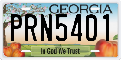 GA license plate PRN5401
