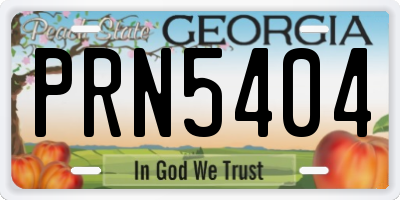 GA license plate PRN5404