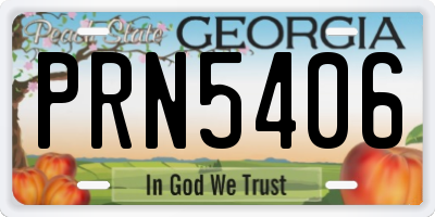 GA license plate PRN5406