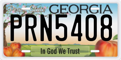 GA license plate PRN5408