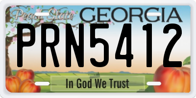 GA license plate PRN5412