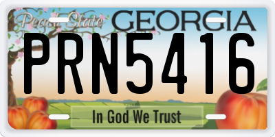 GA license plate PRN5416