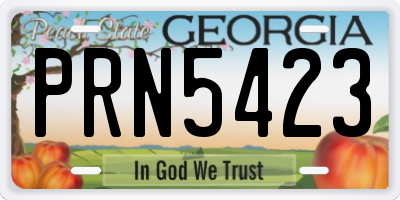 GA license plate PRN5423