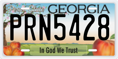 GA license plate PRN5428