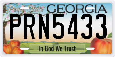 GA license plate PRN5433