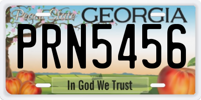 GA license plate PRN5456