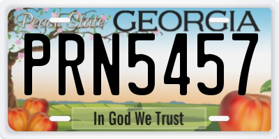 GA license plate PRN5457