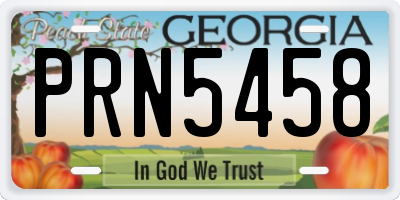GA license plate PRN5458