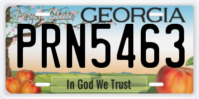 GA license plate PRN5463