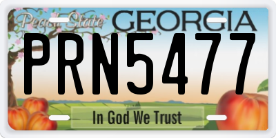 GA license plate PRN5477