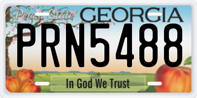 GA license plate PRN5488