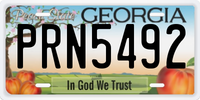 GA license plate PRN5492