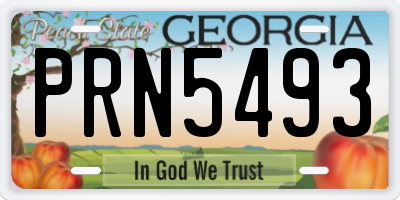GA license plate PRN5493