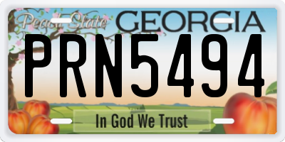 GA license plate PRN5494