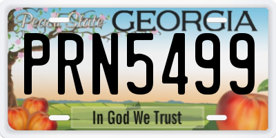 GA license plate PRN5499
