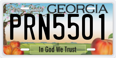 GA license plate PRN5501