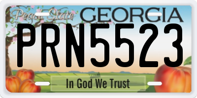 GA license plate PRN5523