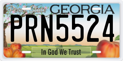 GA license plate PRN5524