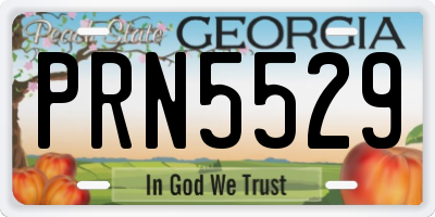 GA license plate PRN5529