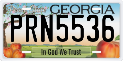 GA license plate PRN5536
