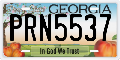 GA license plate PRN5537