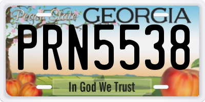 GA license plate PRN5538