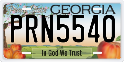 GA license plate PRN5540