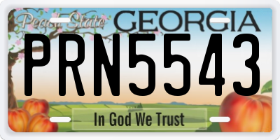 GA license plate PRN5543