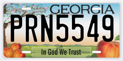 GA license plate PRN5549