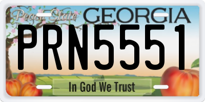 GA license plate PRN5551