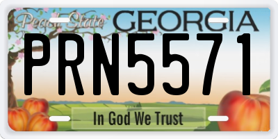 GA license plate PRN5571