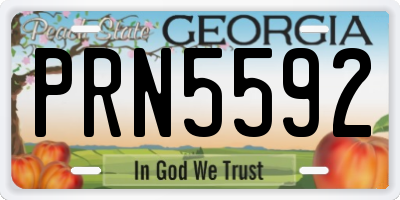 GA license plate PRN5592