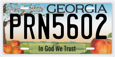 GA license plate PRN5602