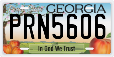 GA license plate PRN5606