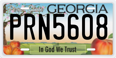 GA license plate PRN5608