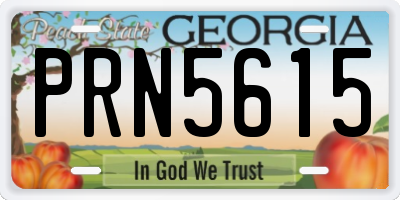 GA license plate PRN5615
