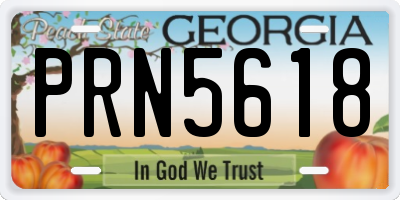GA license plate PRN5618