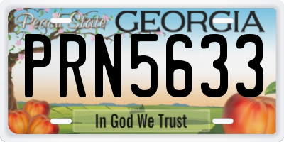 GA license plate PRN5633