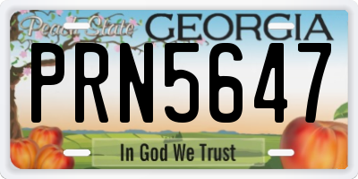 GA license plate PRN5647