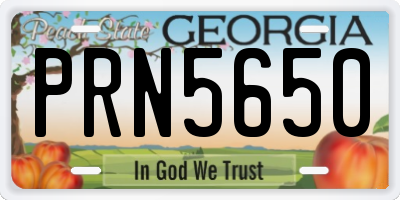GA license plate PRN5650