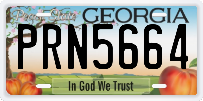 GA license plate PRN5664