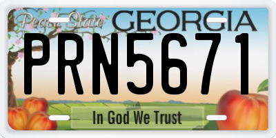 GA license plate PRN5671
