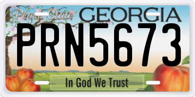 GA license plate PRN5673